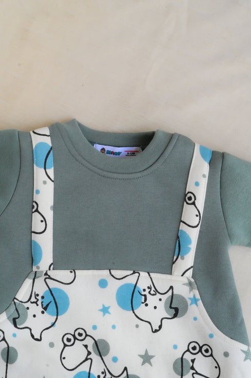 Cosmic Dino Dungaree Fleece Sleepsuit