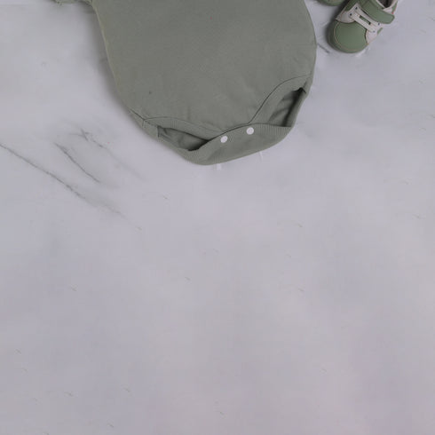 Mid Green Henley Bodysuit Set