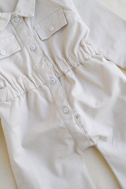 Non-Denim Baby Jumpsuit (Oatmeal)