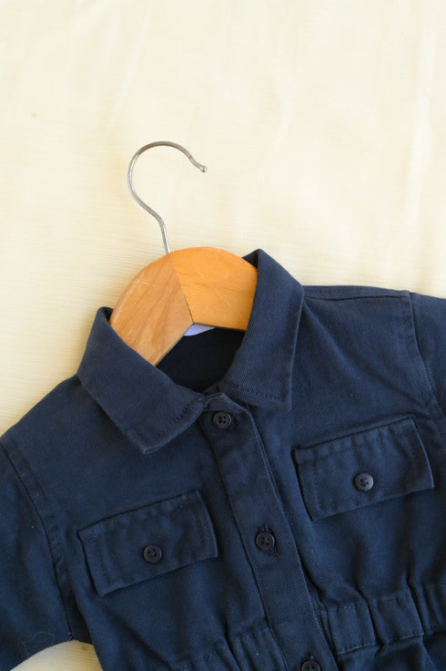 Non-Denim Baby Jumpsuit (Navy)