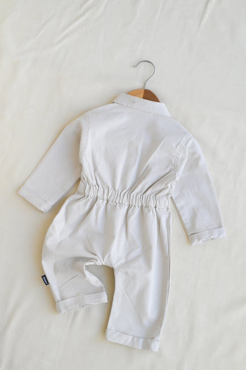 Non-Denim Baby Jumpsuit (Oatmeal)