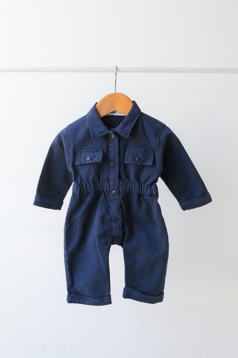 Non-Denim Baby Jumpsuit (Navy)
