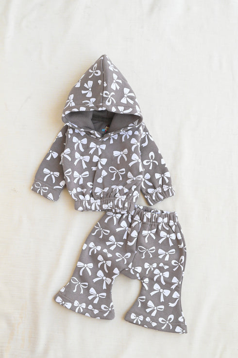 Choco Bow Fleece Hooded Set