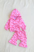 Pink Bow Fleece Hooded Set