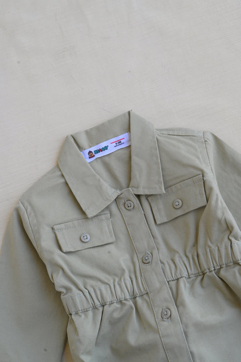 Non-Denim Baby Jumpsuit (Light Green)