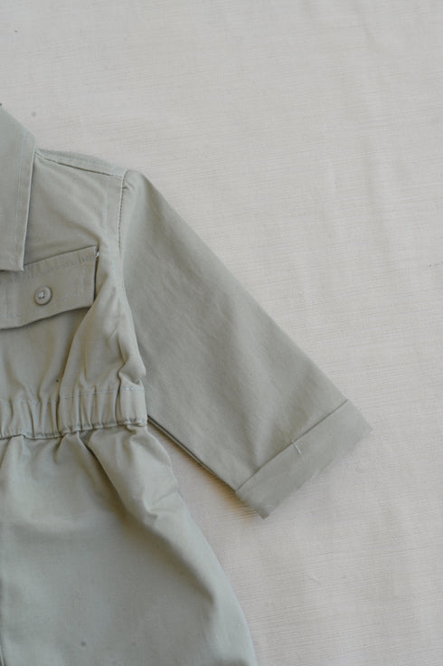 Non-Denim Baby Jumpsuit (Light Green)
