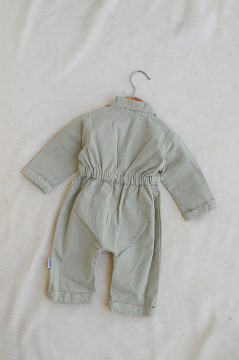 Non-Denim Baby Jumpsuit (Light Green)