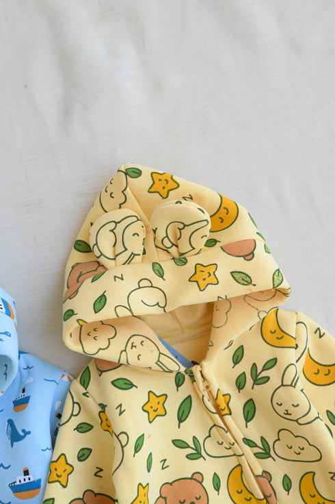Sleepy Friends Fleece Hooded Sleepsuit