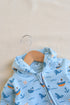 Ocean Themed Fleece Hooded Sleepsuit