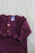 Maroon Ruffle Bow Ribbed Sleepsuit