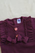 Maroon Ruffle Bow Ribbed Sleepsuit