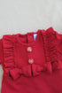 Red Ruffle Bow Ribbed Sleepsuit
