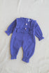 Purple Ruffle Bow Ribbed Sleepsuit