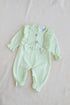 Green Ruffle Bow Ribbed Sleepsuit