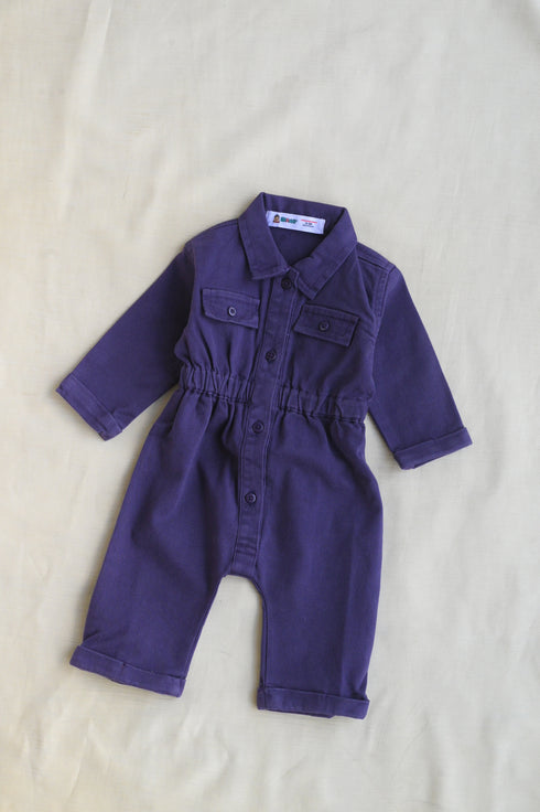 Non-Denim Baby Jumpsuit (Purple)