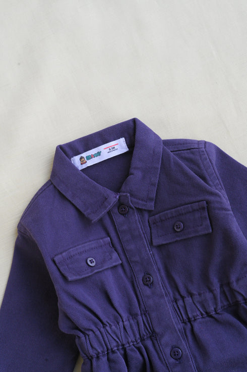 Non-Denim Baby Jumpsuit (Purple)