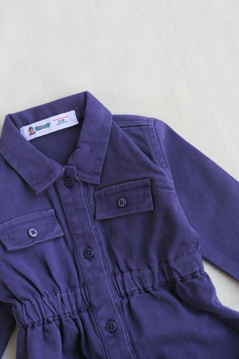 Non-Denim Baby Jumpsuit (Purple)