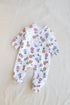Blossom Printed Frilled Zipper Fleece Footed Sleepsuit