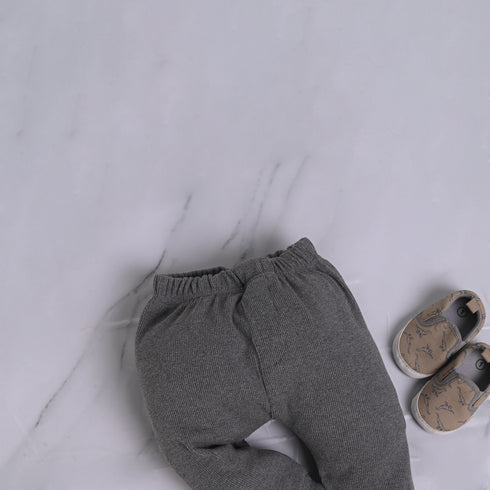 Ribbed High Neck Set (Smoky Grey)