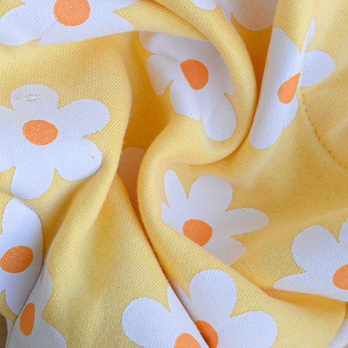 Floral Printed Frilled Zipper Fleece Footed Sleepsuit