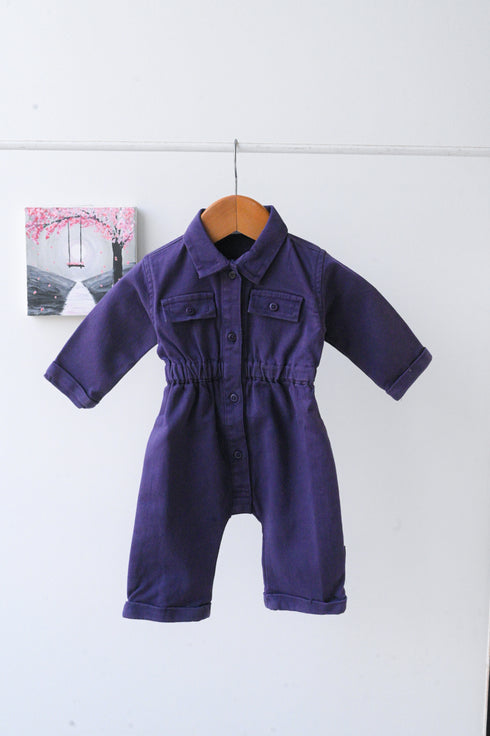 Non-Denim Baby Jumpsuit (Purple)