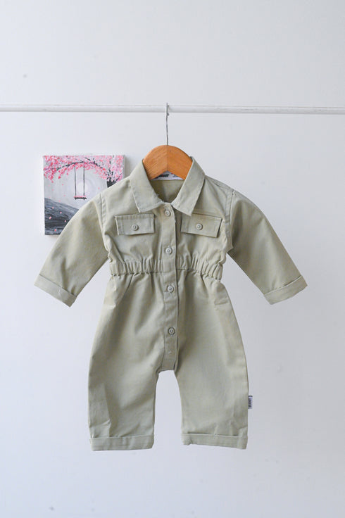 Non-Denim Baby Jumpsuit (Light Green)