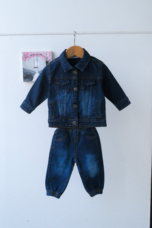 Denim Jacket Set (Dark Blue)
