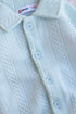 Sky Blue Jacquard Knit Button-Up Sleepsuit