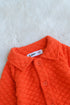 Orange Jacquard Knit Button-Up Sleepsuit