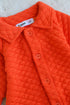 Orange Jacquard Knit Button-Up Sleepsuit