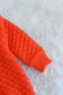 Orange Jacquard Knit Button-Up Sleepsuit