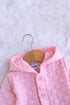 L-Pink Hooded Jacquard Knit Sleepsuit