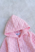 L-Pink Hooded Jacquard Knit Sleepsuit