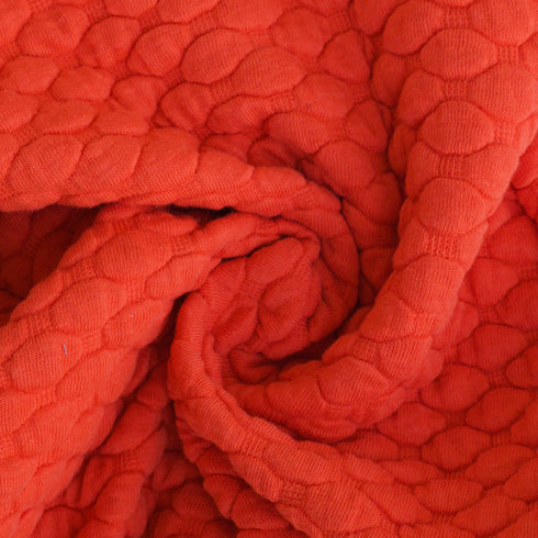 Orange Jacquard Knit Button-Up Sleepsuit