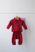 Jacquard Knit Polo Tracksuit Set (Maroon)