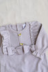 Sand Ruffle Bow Ribbed Sleepsuit
