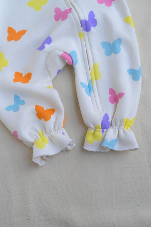 Butterfly Bliss Frilled Fleece Hooded Sleepsuit
