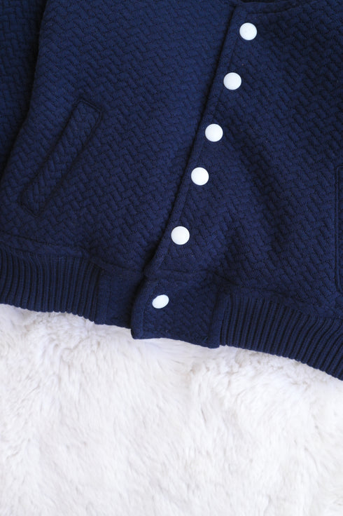 Jacquard Navy Varsity Jacket Set