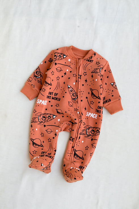 Galaxy Explorer Printed Fleece Footed Sleepsuit