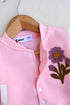 Pink Floral Fleece Varsity Jacket Set