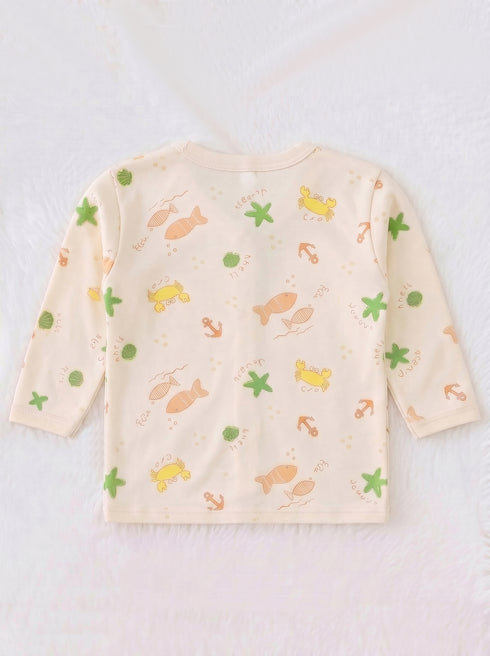 Little Ocean Full Sleeve Night Suit (Light Orange)