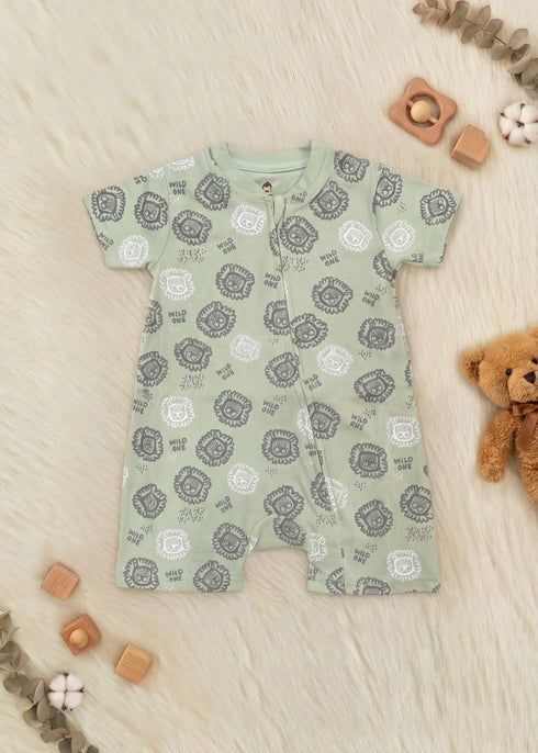 Baby Lion Love Zip-Up Romper
