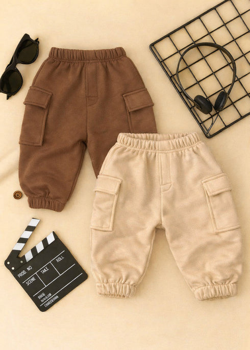 2-Pack Cargo Fleece Pajama (D-Brown & Sand)