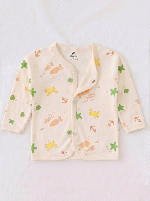 Little Ocean Full Sleeve Night Suit (Light Orange)