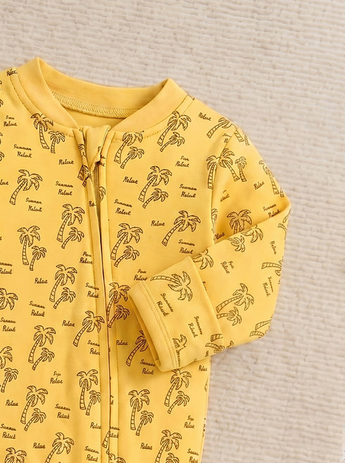 Palm Meadow Interlock Footed Sleepsuit