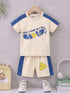 Playful Skate Day Panelled Interlock Short Set