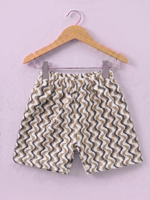 Jacquard Textured Cuban Collar Polo Short Set