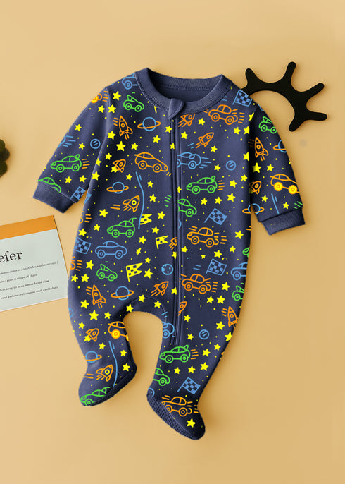 Cosmic Track Fleece Footed Sleepsuit