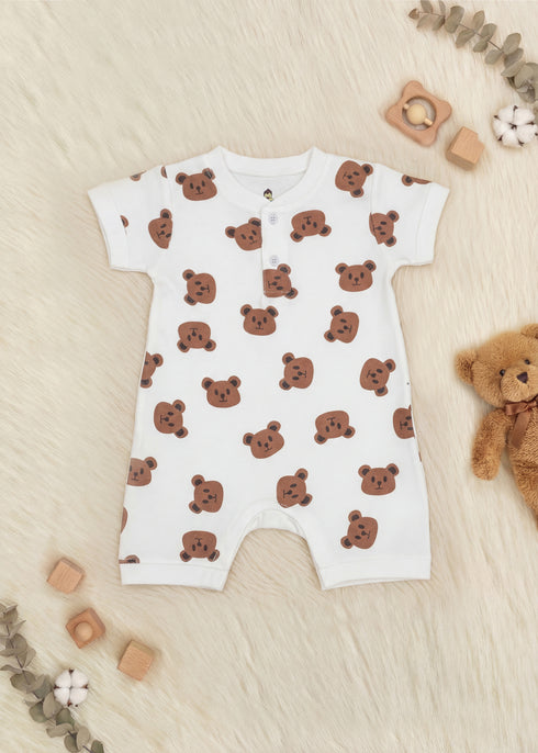 Bear Bliss Buttoned-Up Romper