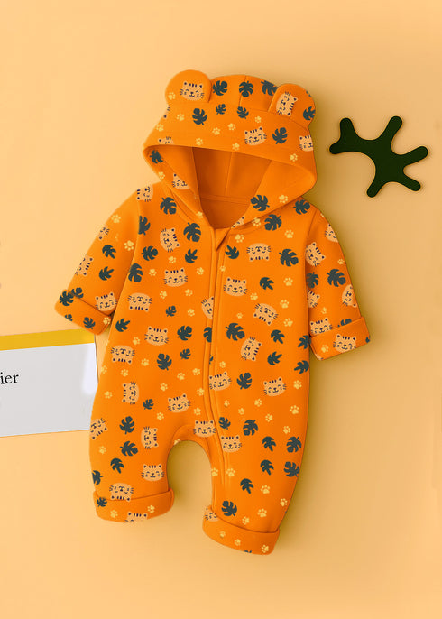 Tiny Tiger Fleece Hooded Sleepsuit